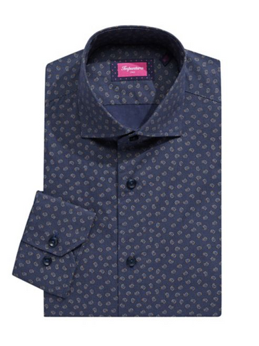Impuntura Slim-Fit Cotton Leaf-Print Dress Shirt