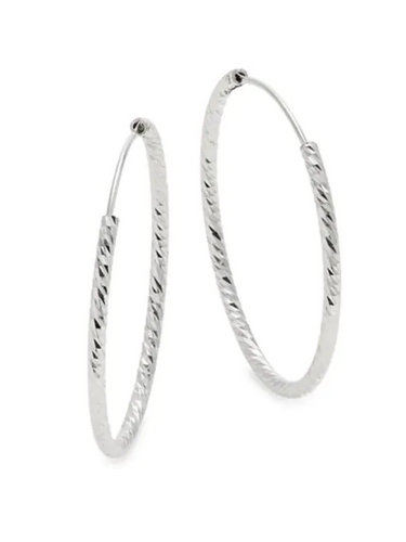Etereo - Sterling Silver Twisted Hoop Earrings