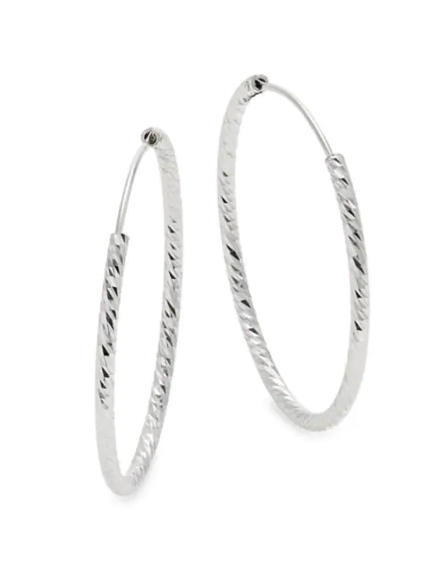 Etereo - Sterling Silver Twisted Hoop Earrings